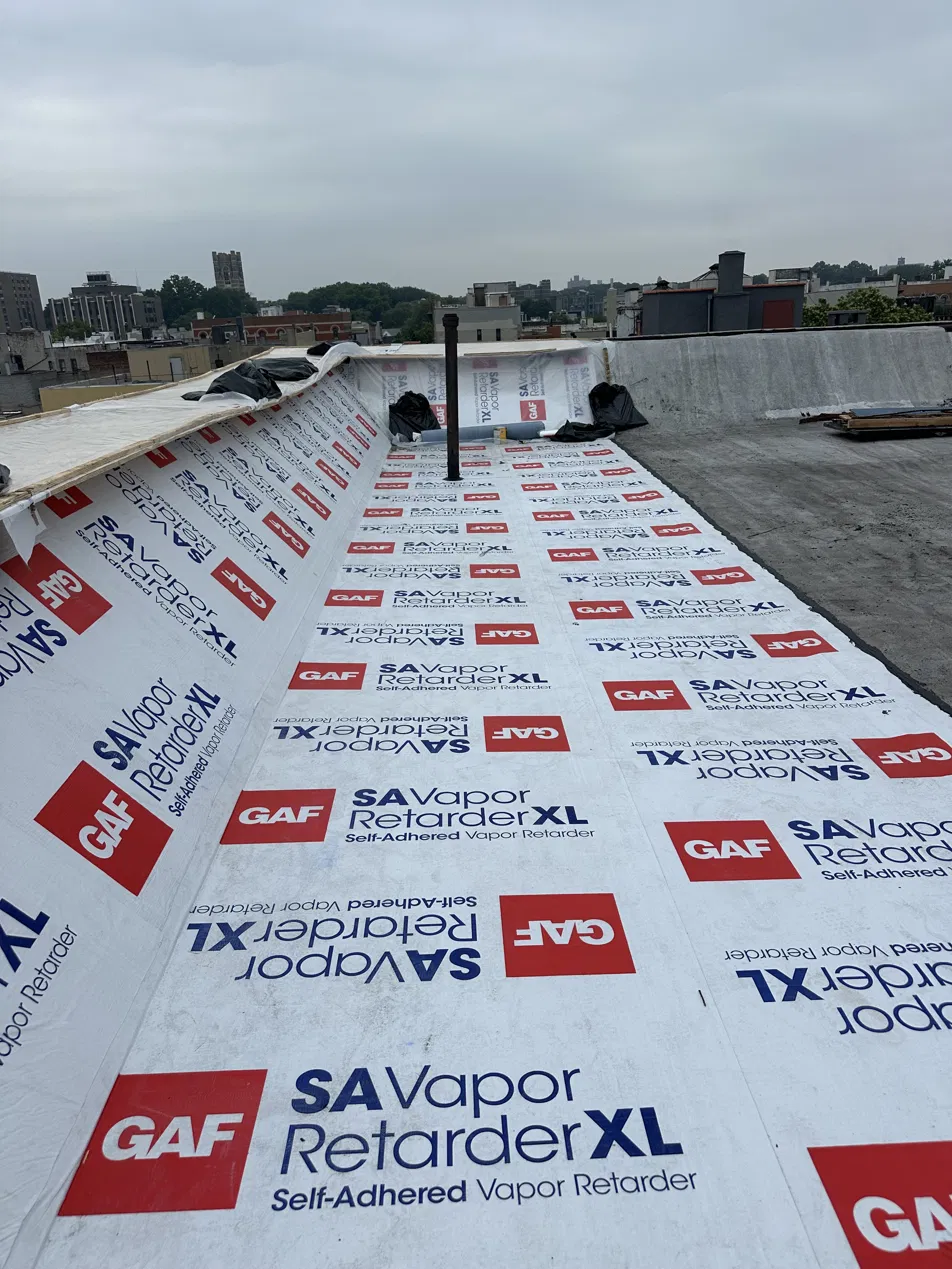 GAF self-adhered vapor retarder roofing membrane installation